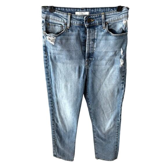 Fidelity Penny Lane Twiggy Jeans Size 29 P3100 Distressed Boyfriend Fit - Picture 4 of 8